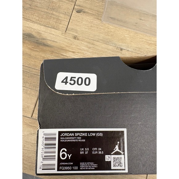 Jordan Spizike Low GS Shoes Sail University Red Elephant Print FQ3950 100 6Y - Picture 7 of 11